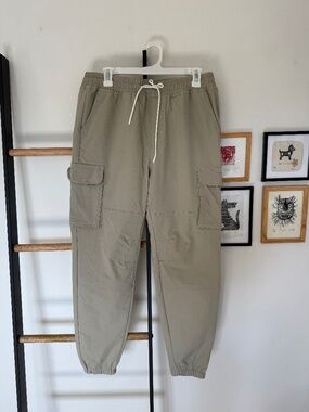 SVRN CODE Cargo Jogger Pants Tan Beige Utility Size Medium